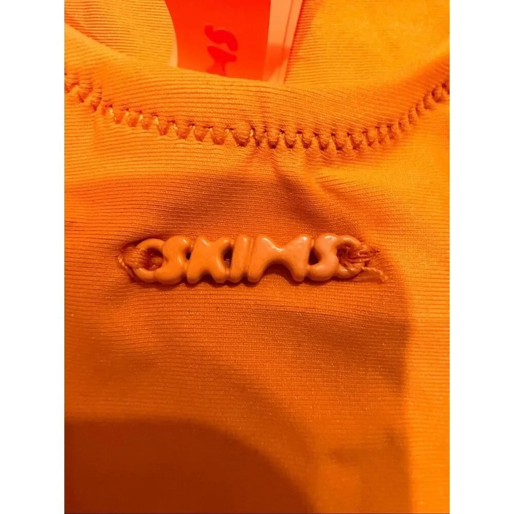 Brand New Skims Women's Size Small Tangerine Orange Signature Swim One Piece